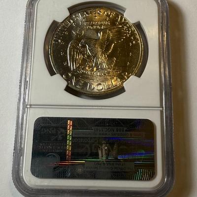 NGC CERTIFIED 1971-S MS65 EISENHOWER SILVER DOLLAR AS PICTURED.
