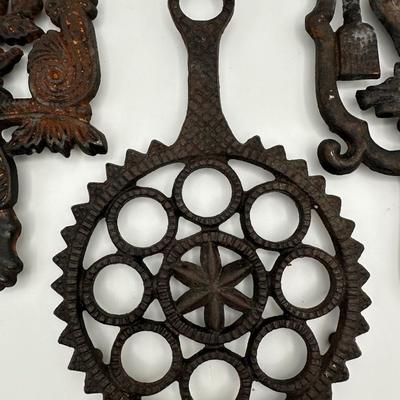 Vintage Set of Three Wilton Cast Iron Trivets