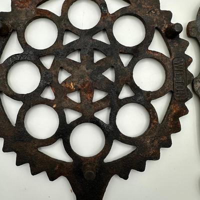 Vintage Set of Three Wilton Cast Iron Trivets