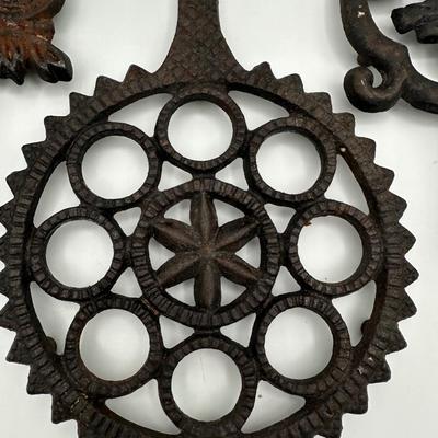 Vintage Set of Three Wilton Cast Iron Trivets