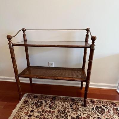 Bamboo/Wicker Two Shelf Display Stand (B3)
