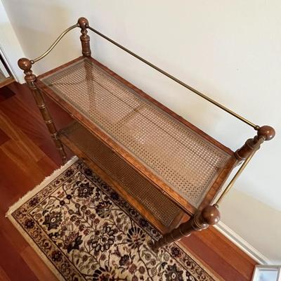 Bamboo/Wicker Two Shelf Display Stand (B3)
