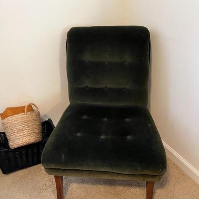 Green Velvet Slipper Chair (B2)
