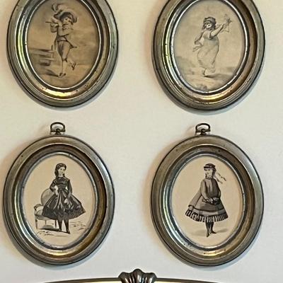 Set Of Four Small Oval Prints (B2)