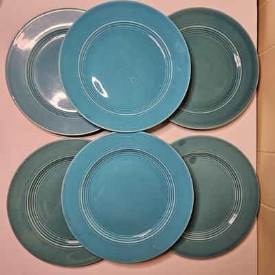 Sale Photo Thumbnail #20: 2 appear to be lighter than the others but they are all turquoise in color.

General disclaimer: this is a previously owned, antique/vintage/retro item. This means that the product may have imperfections or indication of previous wear. Photos taken are to