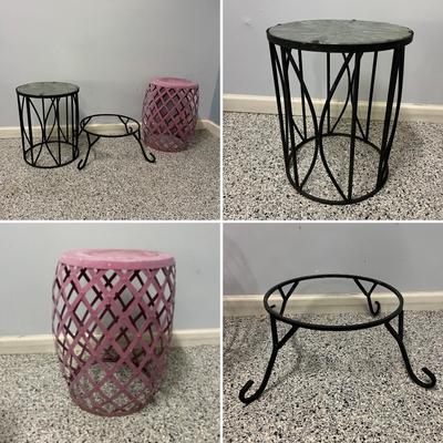 Three Metal Plant Stands (G-MG)