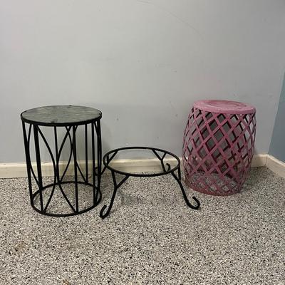 Three Metal Plant Stands (G-MG)