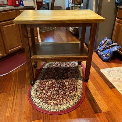 Rolling Kitchen Island with Bottom Shelf (K)
