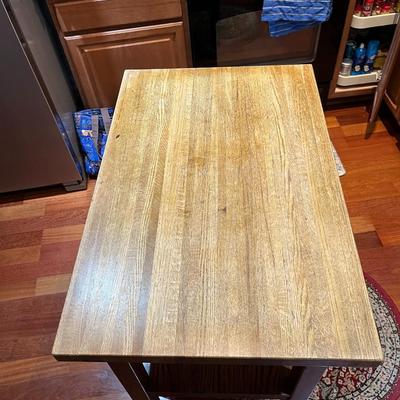 Rolling Kitchen Island with Bottom Shelf (K)