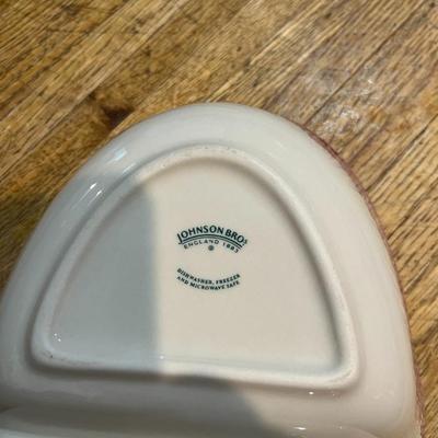 Pink Oval Divided Serving Bowl (K)