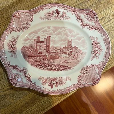 Pink Old Britain Castles Serving Platter By Johnson Brothers (K)
