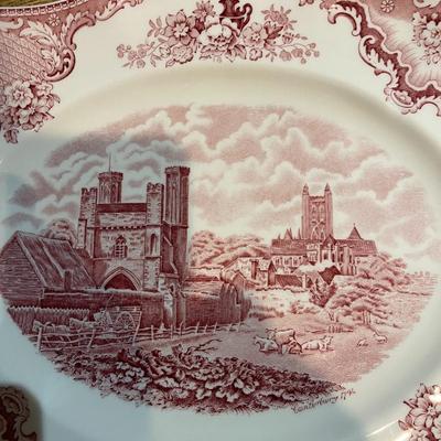 Pink Old Britain Castles Serving Platter By Johnson Brothers (K)