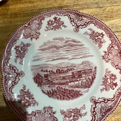Pink Britain Castles 8" Salad Plates Set of 12 9K0