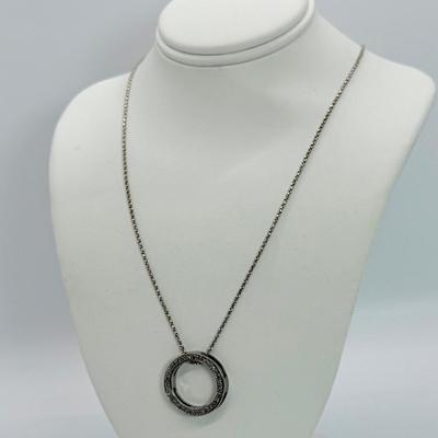 LOT 109: 16” 925 Diamond Cut Chain with Circle Pendant
