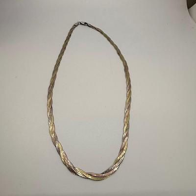 LOT 115: 18” 925 Tricolor Necklace and 7” 924 Bracelet 12.3 g
