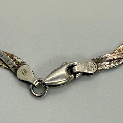 LOT 115: 18” 925 Tricolor Necklace and 7” 924 Bracelet 12.3 g
