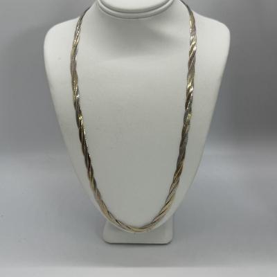 LOT 115: 18” 925 Tricolor Necklace and 7” 924 Bracelet 12.3 g