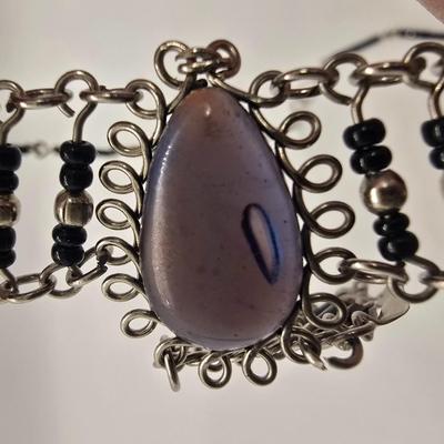 LOT 148jewelry: Assorted Black Necklaces, 16"-30", Hematite, Southwestern Style, Jonne Vintage Black Glass, Trifari Black and...
