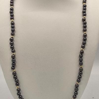LOT 148jewelry: Assorted Black Necklaces, 16"-30", Hematite, Southwestern Style, Jonne Vintage Black Glass, Trifari Black and...