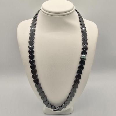 LOT 148jewelry: Assorted Black Necklaces, 16"-30", Hematite, Southwestern Style, Jonne Vintage Black Glass, Trifari Black and...