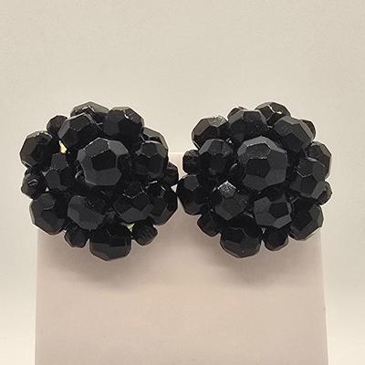 LOT 148jewelry: Assorted Black Necklaces, 16"-30", Hematite, Southwestern Style, Jonne Vintage Black Glass, Trifari Black and...