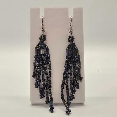LOT 148jewelry: Assorted Black Necklaces, 16"-30", Hematite, Southwestern Style, Jonne Vintage Black Glass, Trifari Black and...