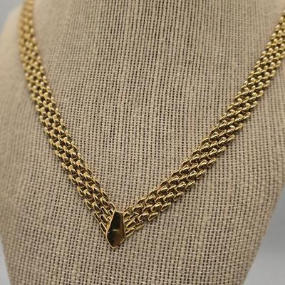 LOT 151jewelry: Assorted Gold-tone/Gold Filled 9'-18" Necklaces Including Monet Amber Stones, Sarah Coventry Cameo