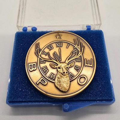 LOT 152jewelry: Elk's Lodge Lapel Pins and Lodge Coin