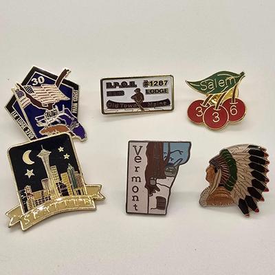 LOT 152jewelry: Elk's Lodge Lapel Pins and Lodge Coin