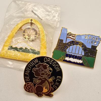 LOT 152jewelry: Elk's Lodge Lapel Pins and Lodge Coin