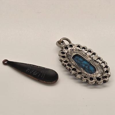 LOT 153jewelry: Various Themed Pendants with Pearl Brooches and Whistle