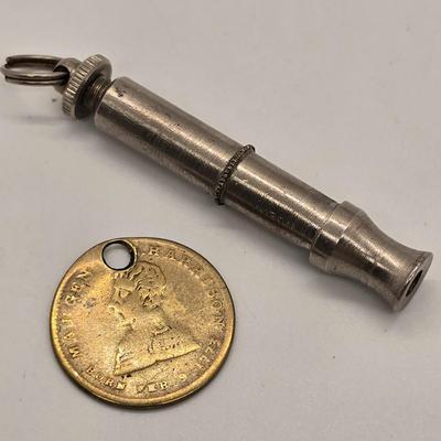 LOT 153jewelry: Various Themed Pendants with Pearl Brooches and Whistle