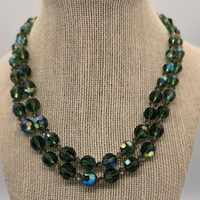 LOT 156jewelry: 16"-20" AB Crystal Beaded Necklaces and Earrings