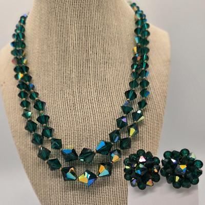 LOT 156jewelry: 16"-20" AB Crystal Beaded Necklaces and Earrings