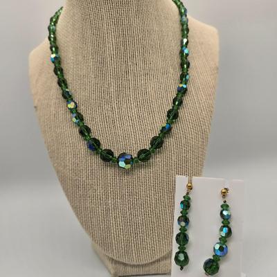 LOT 156jewelry: 16"-20" AB Crystal Beaded Necklaces and Earrings