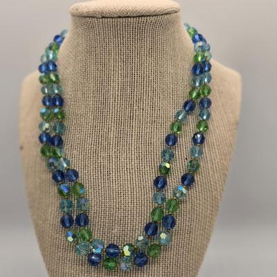 LOT 156jewelry: 16"-20" AB Crystal Beaded Necklaces and Earrings