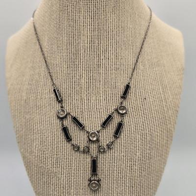 LOT 157jewelry: 7.5"- 24" Necklaces: Green/White and Orange Wood Flower Pendants, Grandmother Heart, Icing Silver-tone Black...