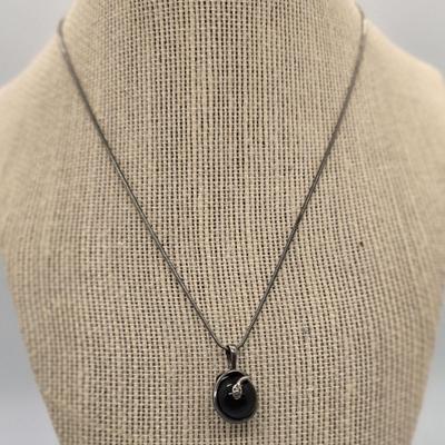 LOT 157jewelry: 7.5"- 24" Necklaces: Green/White and Orange Wood Flower Pendants, Grandmother Heart, Icing Silver-tone Black...