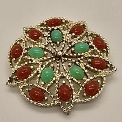 LOT 159jewelry: Denton China Brooches and Earrings with Cameo and Assorted Pins