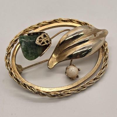 LOT 159jewelry: Denton China Brooches and Earrings with Cameo and Assorted Pins