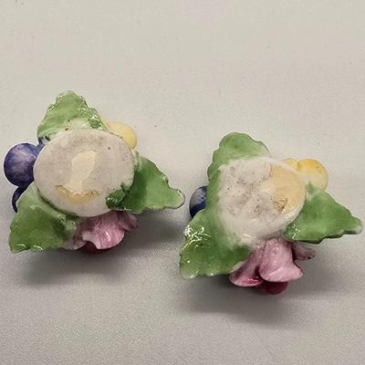 LOT 159jewelry: Denton China Brooches and Earrings with Cameo and Assorted Pins