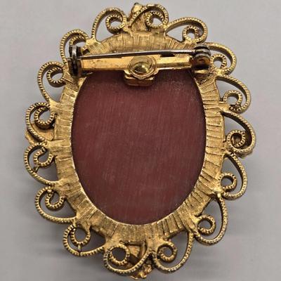 LOT 159jewelry: Denton China Brooches and Earrings with Cameo and Assorted Pins