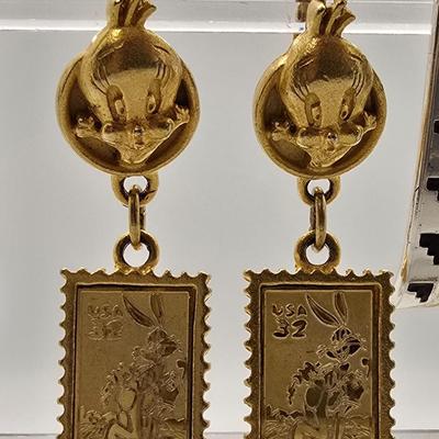 LOT 160jewelry: Looney Tunes Tweety Bird Earrings with Assorted Gold-toned and Silver-toned Earrings