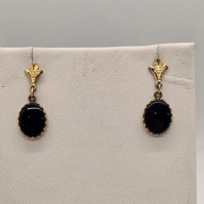 LOT 161jewelry: Gold Filled Cross and Stone Pendants with Odd Lot of Single Earrings, Hat Pin, and Earring Backs