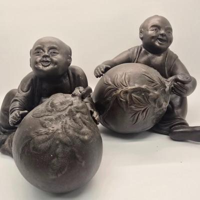 LOT 162: Resin Laughing Buddha Statues