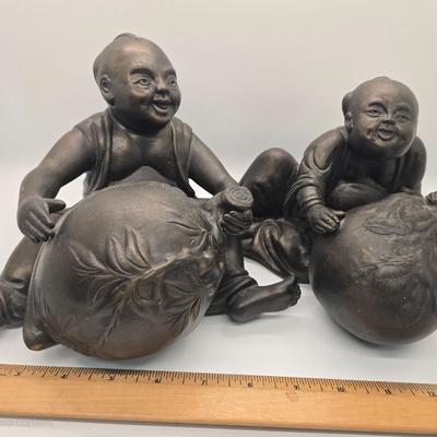 LOT 162: Resin Laughing Buddha Statues