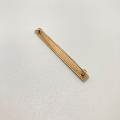 LOT 190: Gold Antique Bar Pin with Seed Pearls - 10K, 3.1 gtw