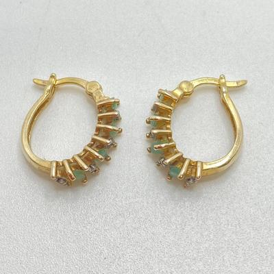 LOT 191: Vintage Jewelry - Krementz Gold Tone Herringbone Chain 24", Earrings, Pendant and More (Sterling Included)