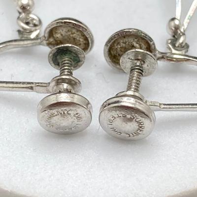 LOT 194: Sterling Jewelry Set - Necklace, Bracelet and Screw Back Earrings