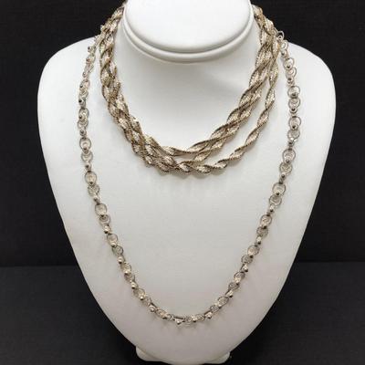 LOT 196: Pair of Sterling Chains - Twisted and Link Styles